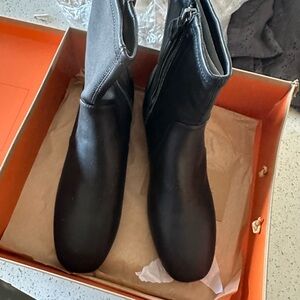 gentle souls Black Leather Zip Ankle Boots